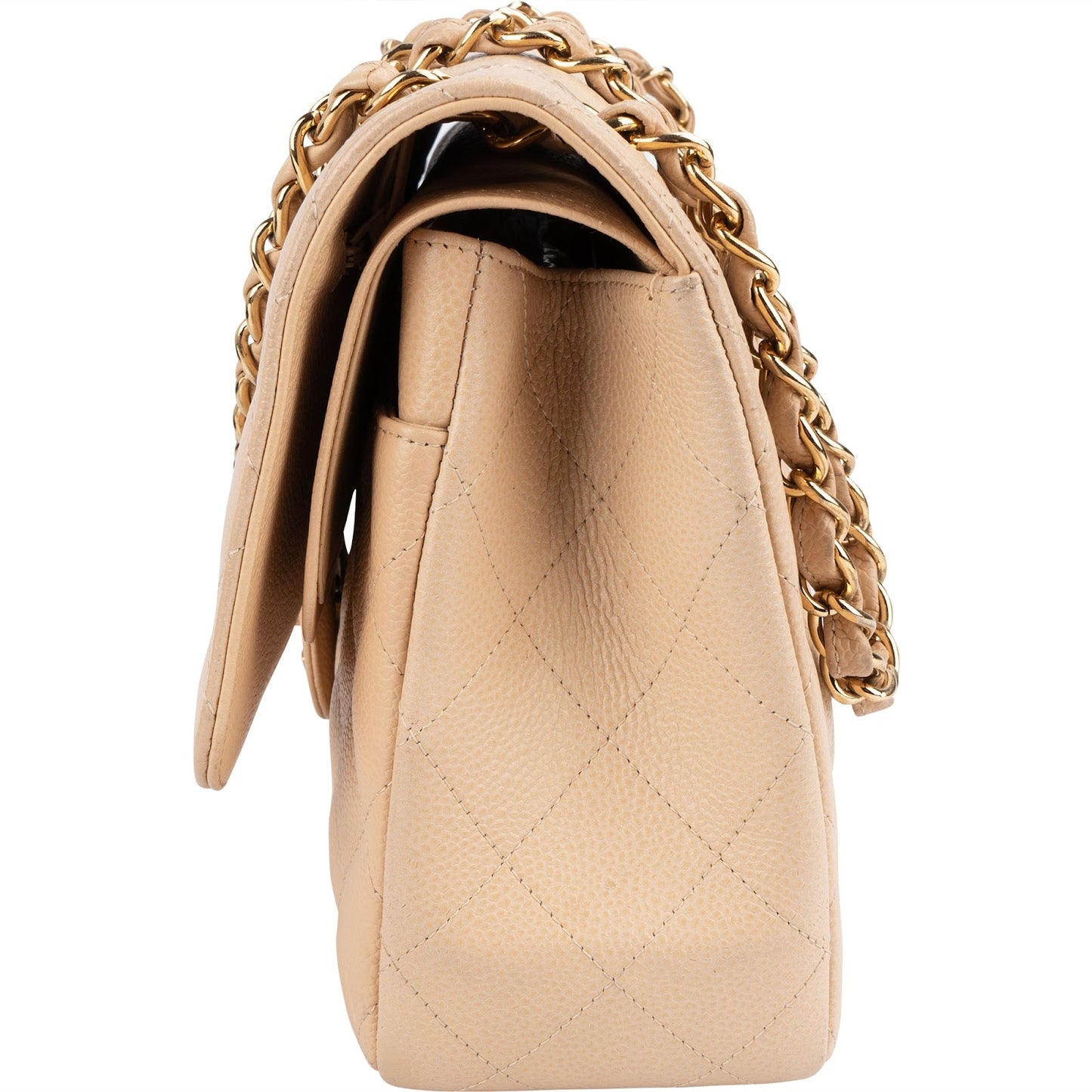 Chanel Caviar Leather Jumbo Double Flap Shoulder Crossbody Bag