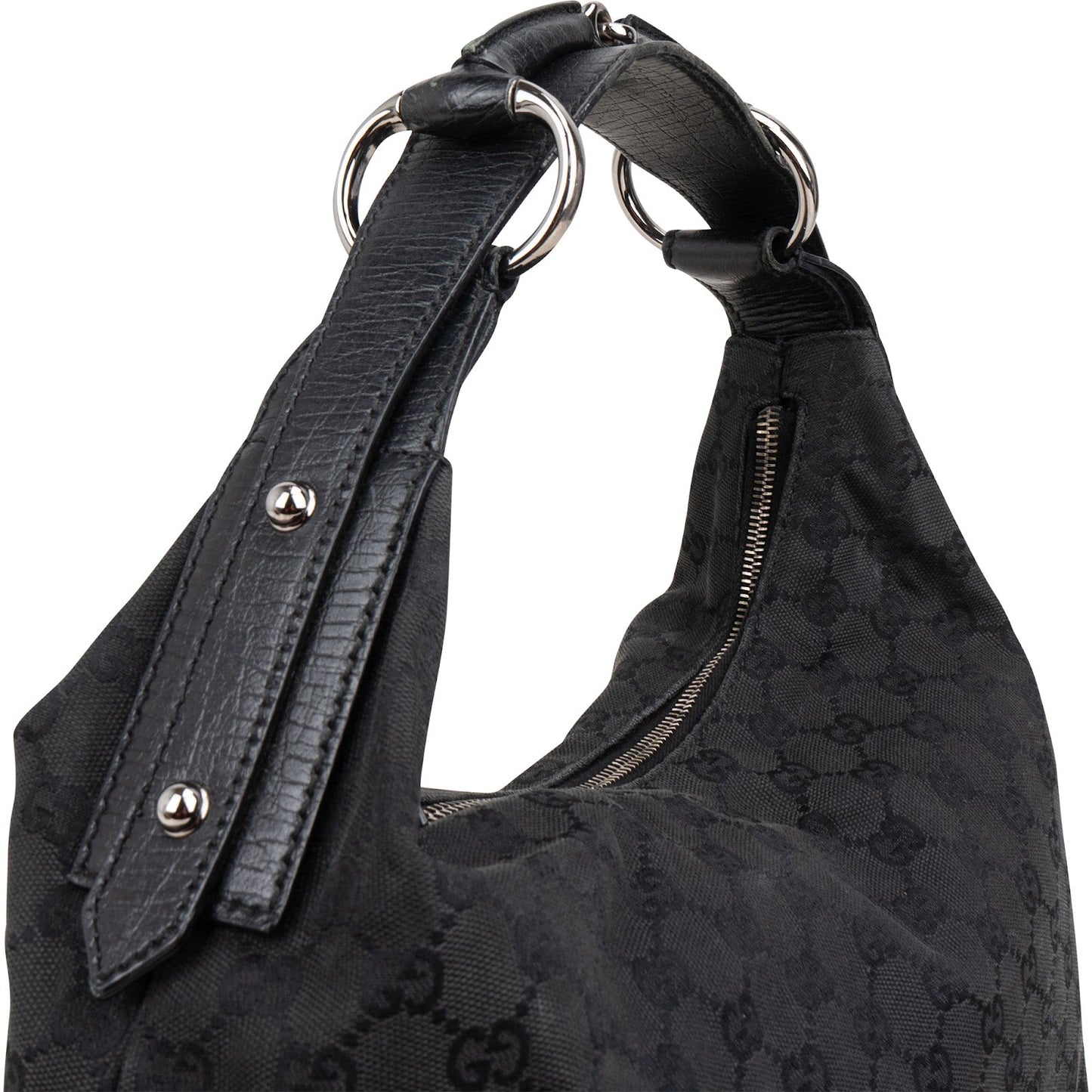 Gucci Monogram GG Canvas Horse Bit Hobo Handbag