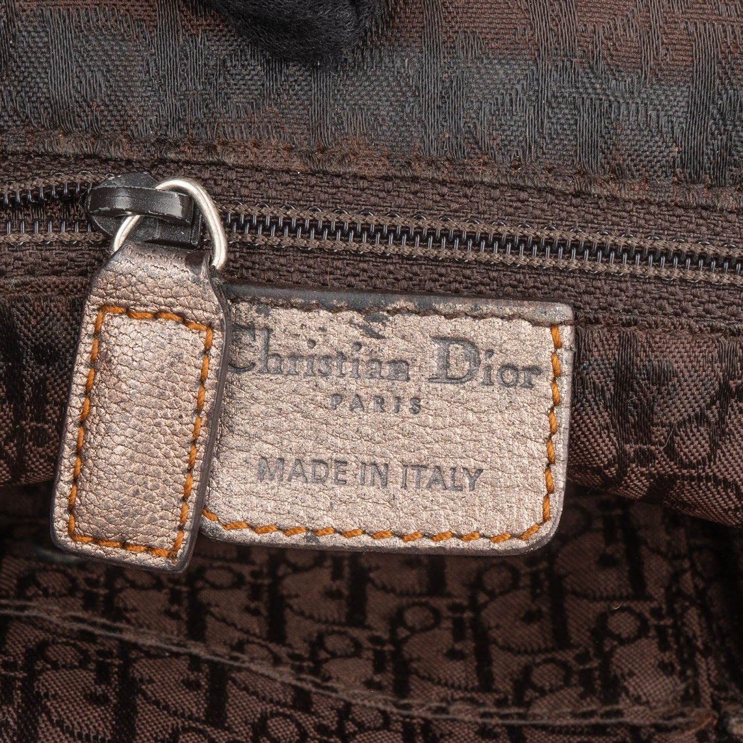 Christian Dior Metallic Leather Gaucho Saddle Handbag