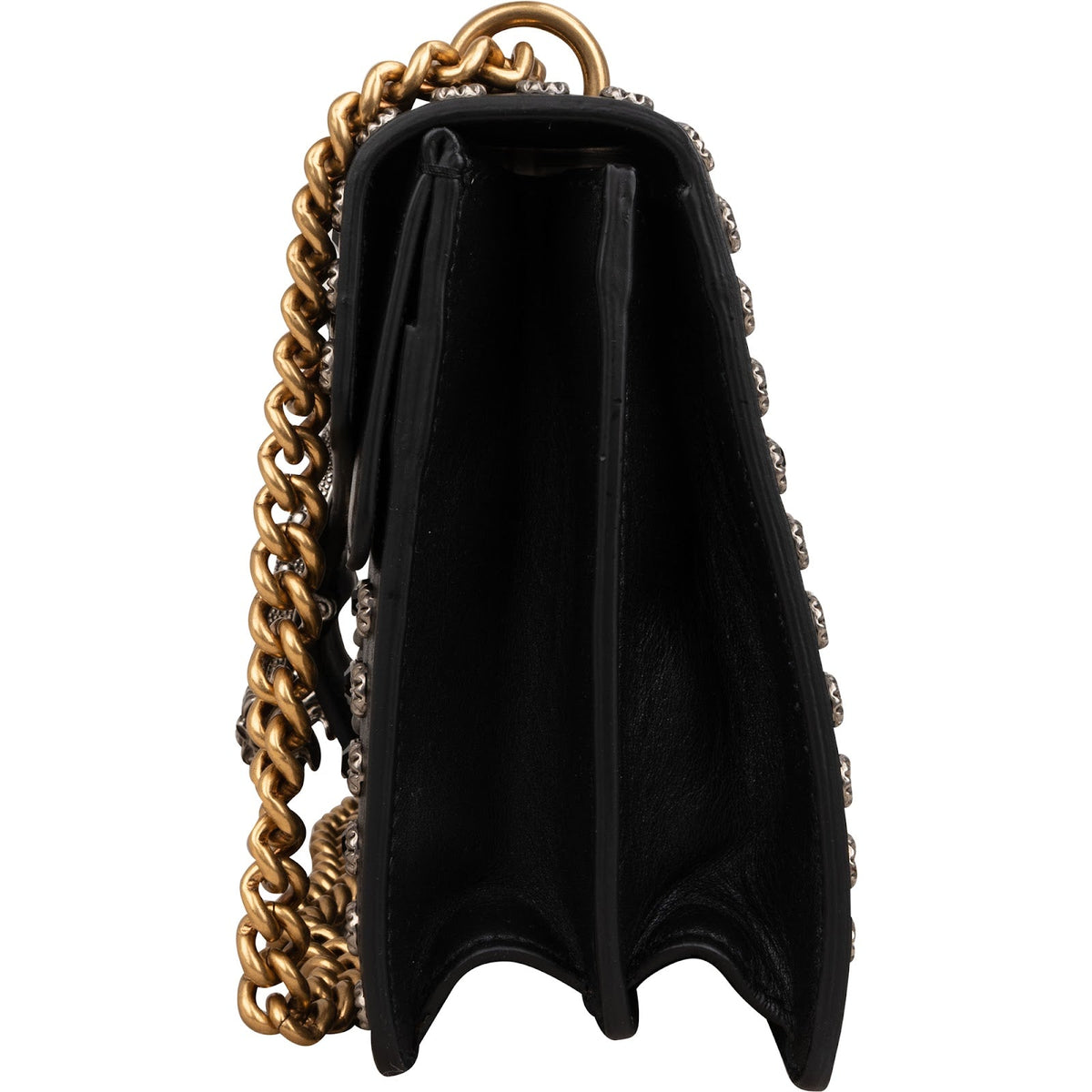 Gucci Black Soft Leather Dionysus Studded Shoulder Bag