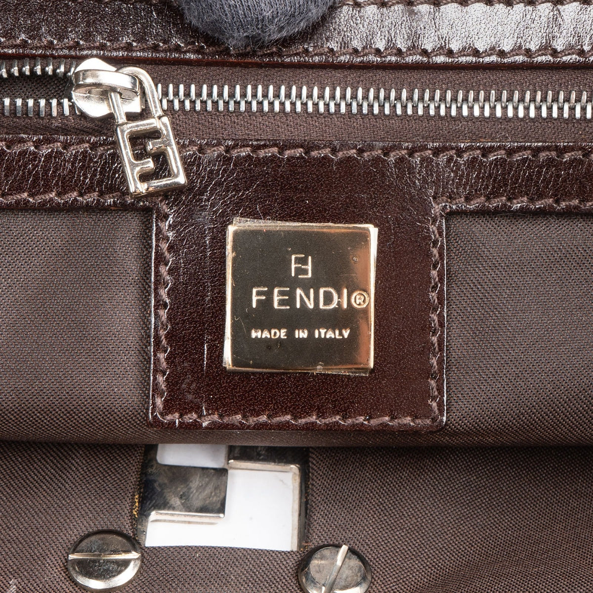 Fendi Monogram Zucca Canvas Tote Shoulder Bag