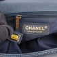 Chanel Quilted Navy Caviar Leather Large Boy Single Flap Crossbody Bag