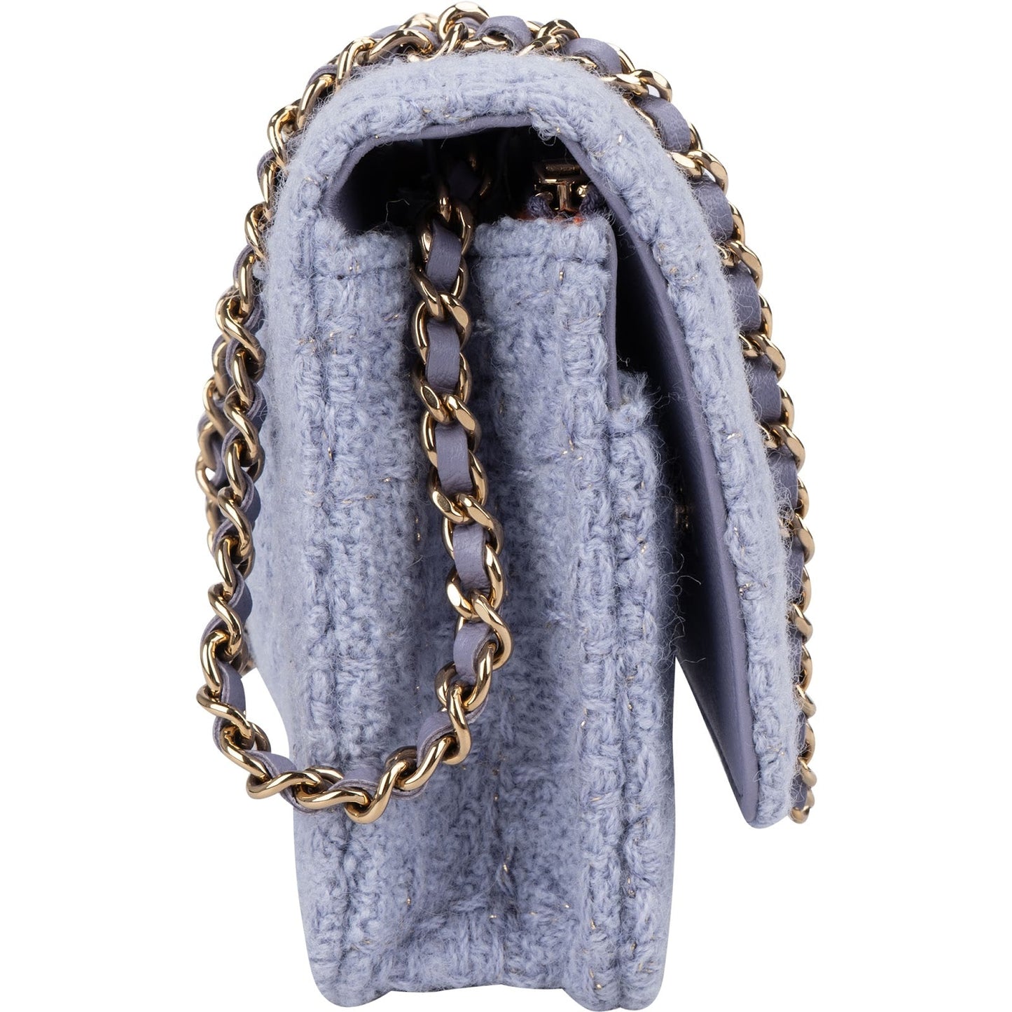 Chanel Quilted Tweed Wallet on Chain Crossbody Bag