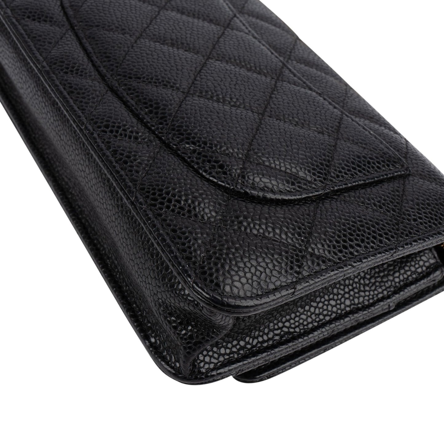 Chanel Quilted Caviar Leather Wallet on Chain Crossbody Bag