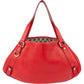 Gucci Red Pebbled Leather D-Ring Handbag