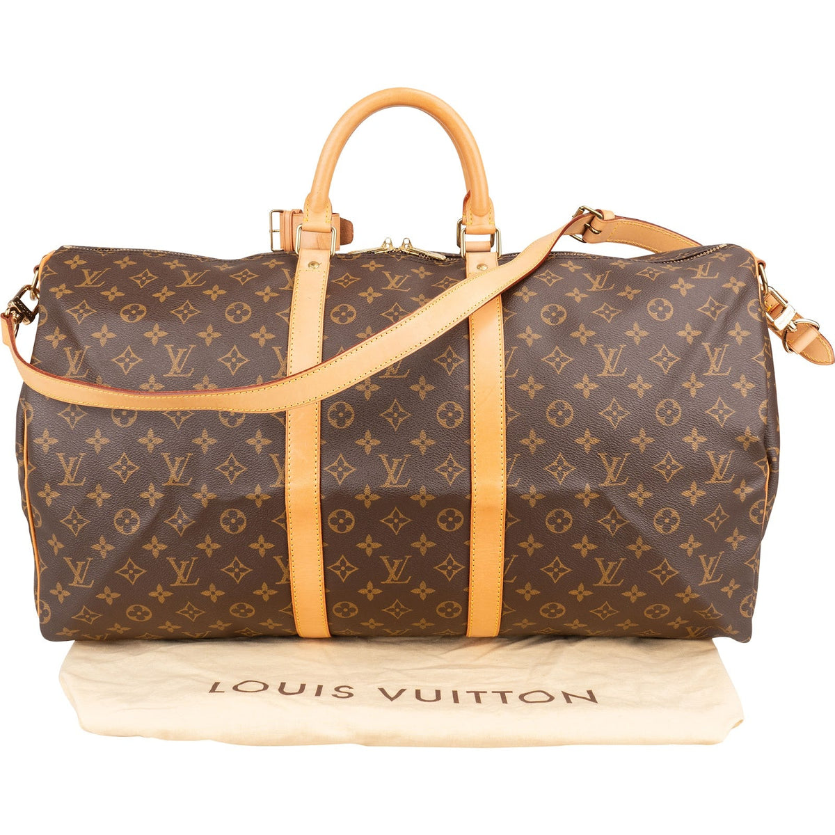 Louis Vuitton Monogram Canvas Keepall 55 Bandoulière Travel Bag