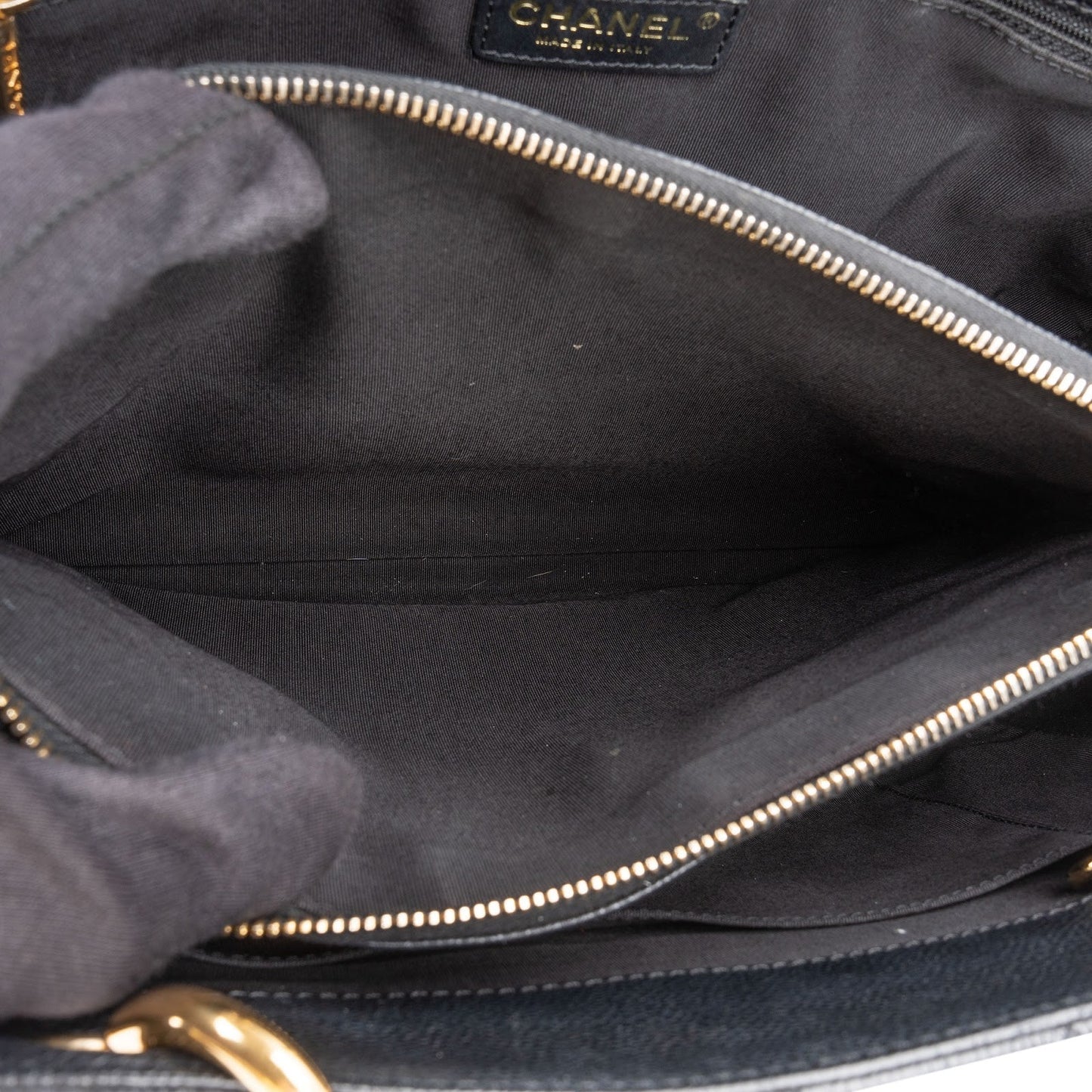 Chanel Quilted Caviar Leather CC Grand Shopping Tote Shoulder Bag