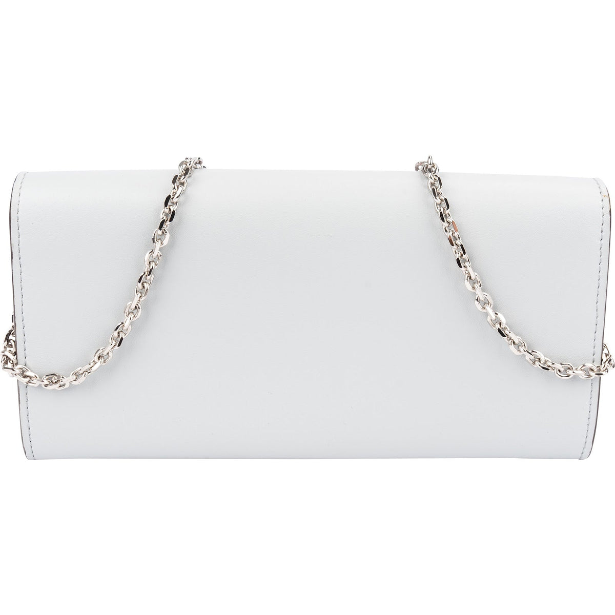 Fendi Studded Emblem Wallet On Chain aus blauem Leder – Ansicht 4