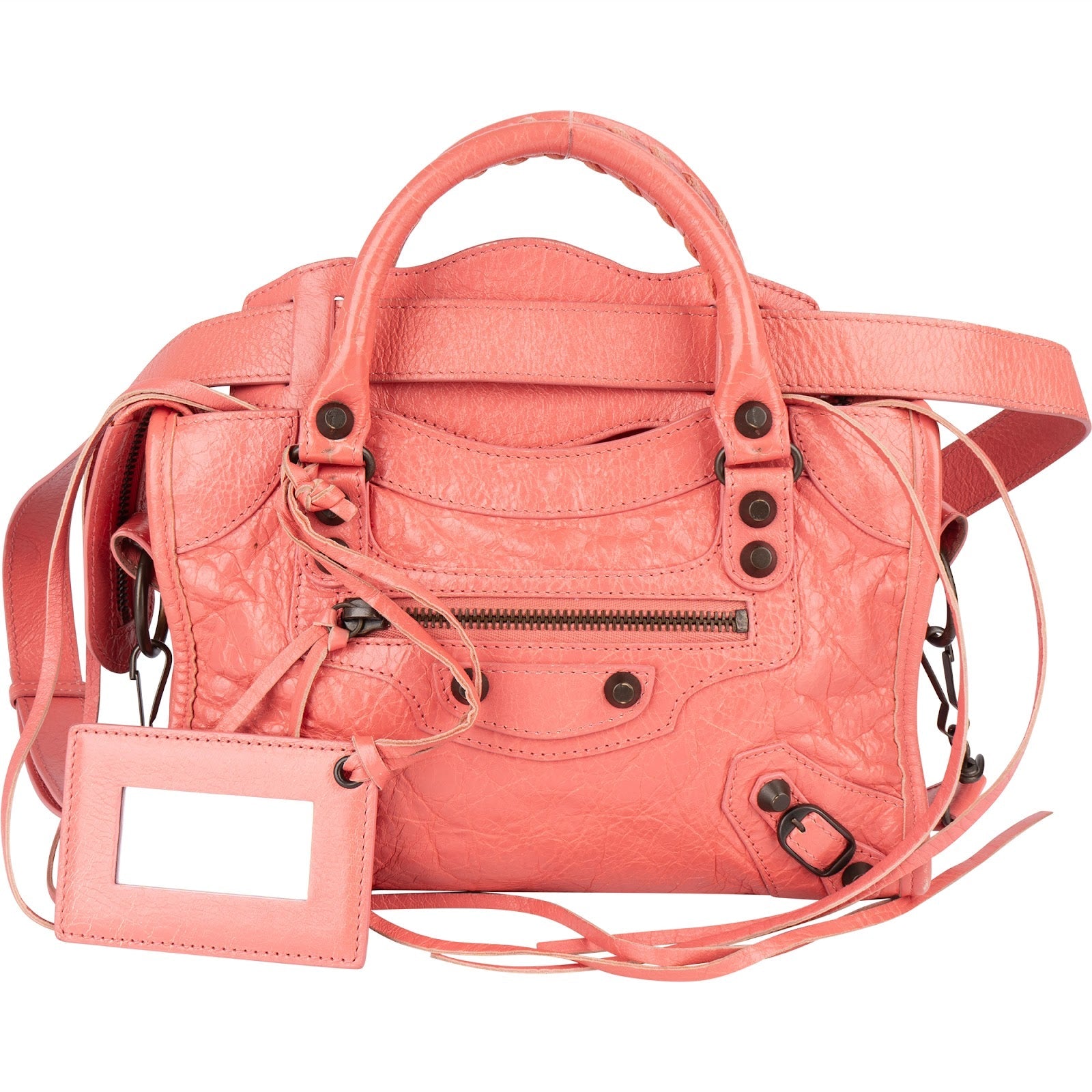 Balenciaga Pink Leather City Handbag