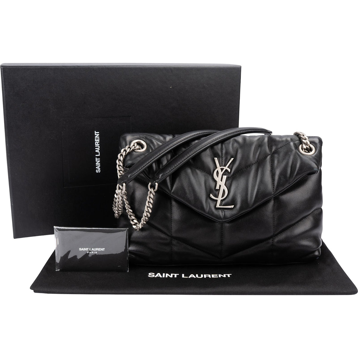 Yves Saint Laurent Loulou Puffer aus gestepptem Lammleder – Ansicht 2