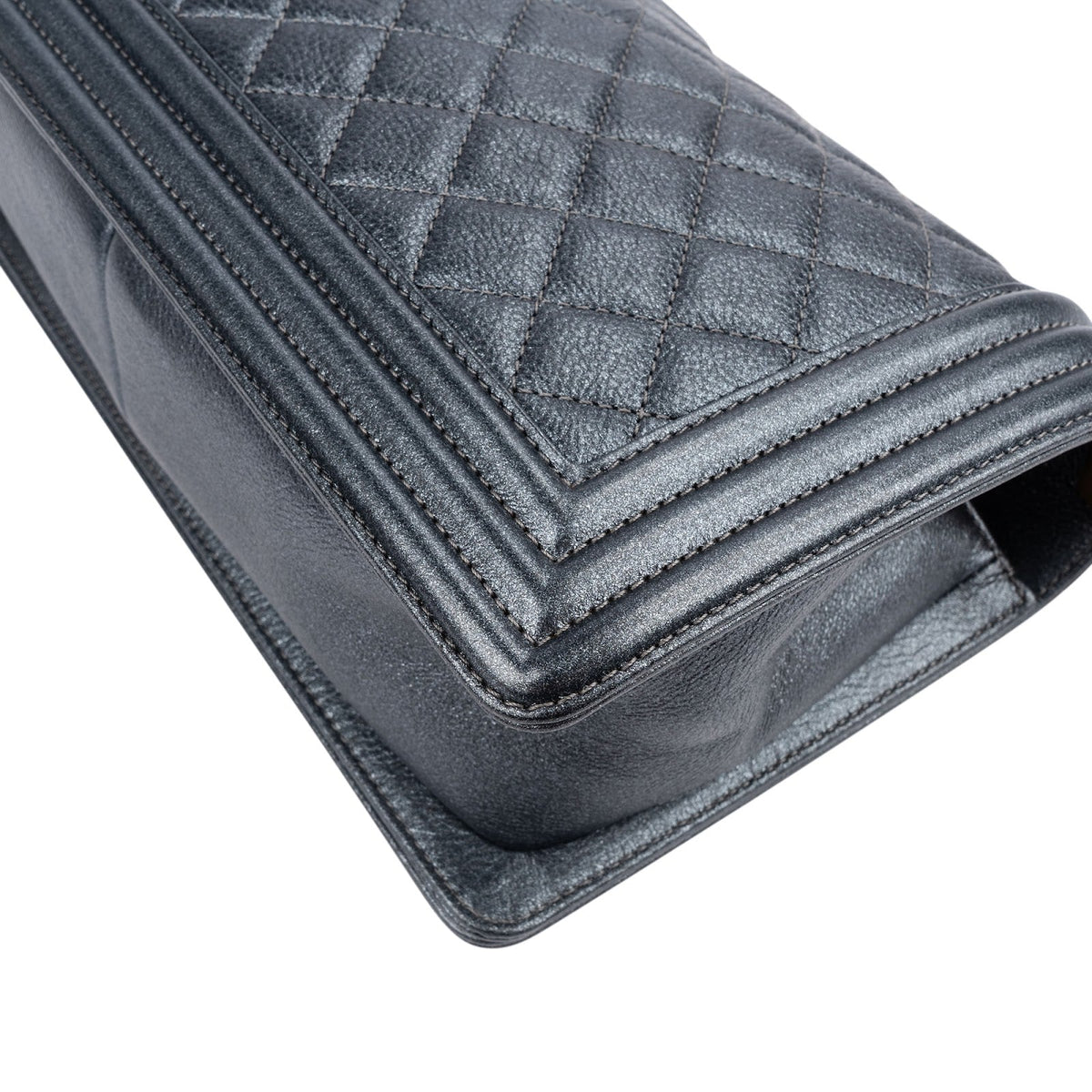 Chanel Quilted Grained Calfskin Medium Boy Single Flap Crossbody Bag