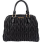 Miu Miu Black Matelassé Nappa Leather Top-Handle Handbag
