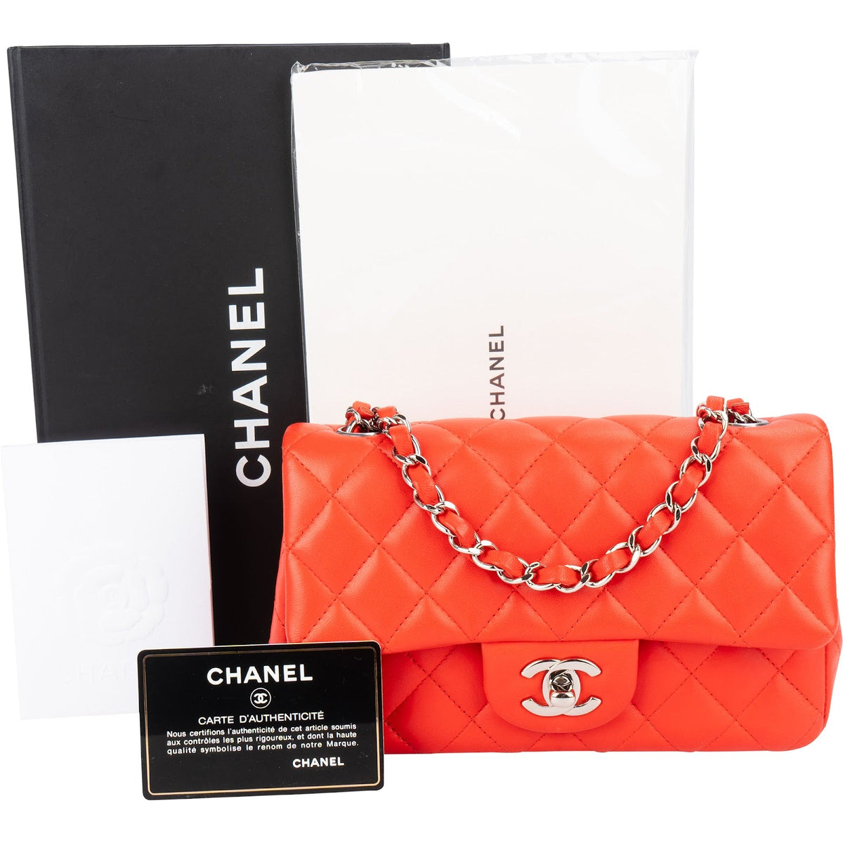 Chanel Quilted Lambskin Mini Rectangular Palladium Single Flap Crossbody Bag