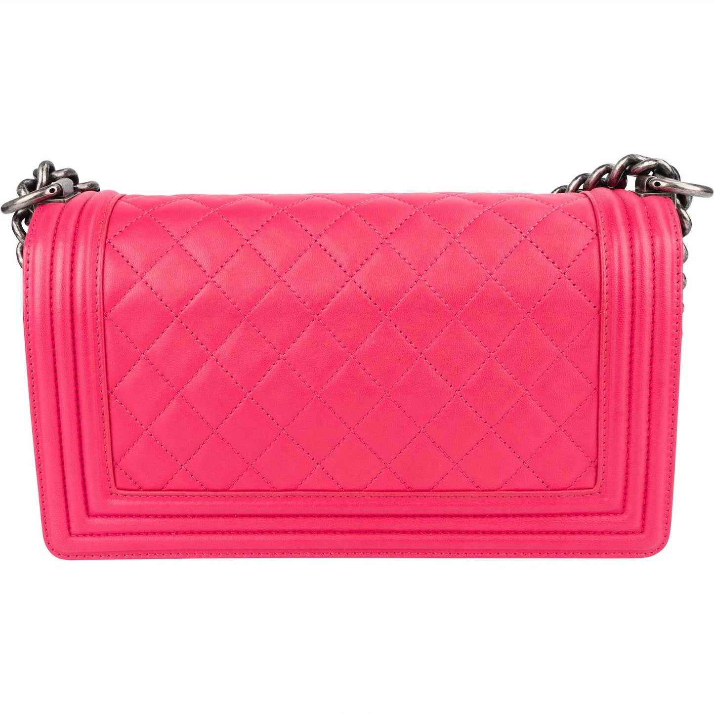 Chanel Quilted Lambskin Single Flap  Boy Crossbody Bag