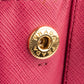 Prada Pink Saffiano Leather Small Galleria Handbag
