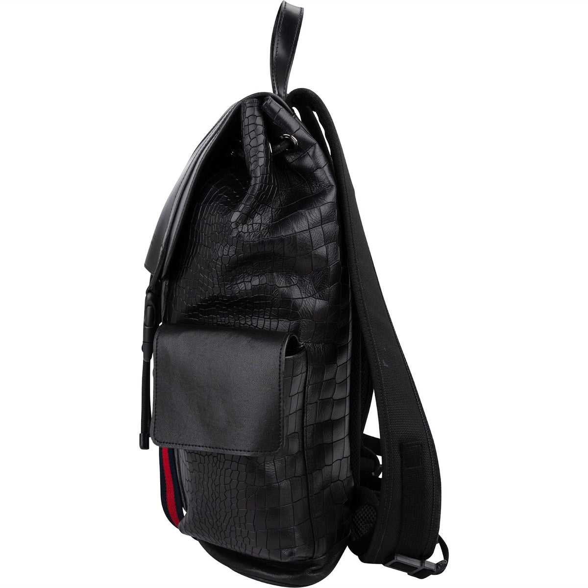 Gucci Web Backpack aus Leder in Krokooptik – Ansicht 5