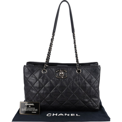 Chanel Quilted Caviar Leather CC Shoulder Bag