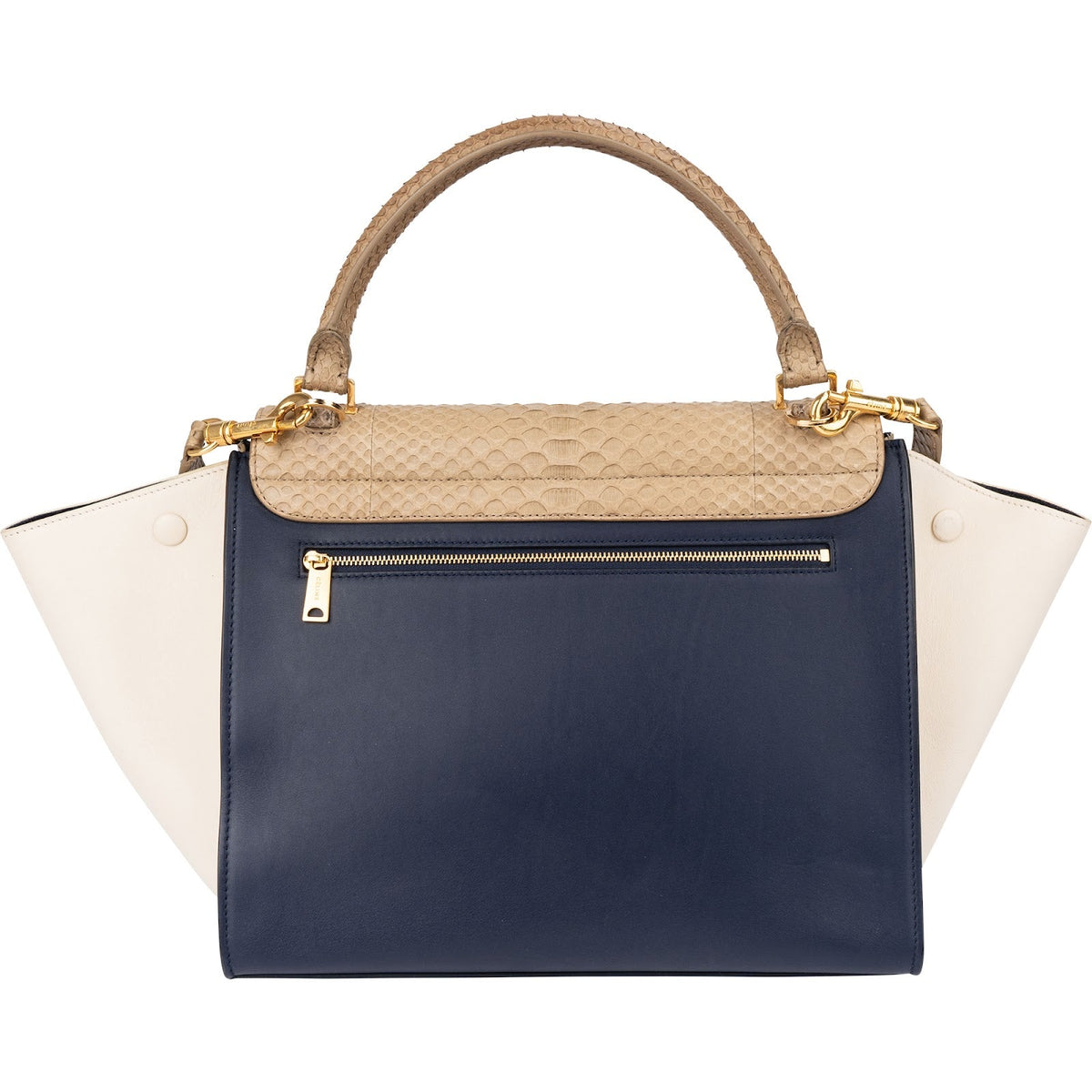 Céline Python Leather Tricolor Trapeze Handbag
