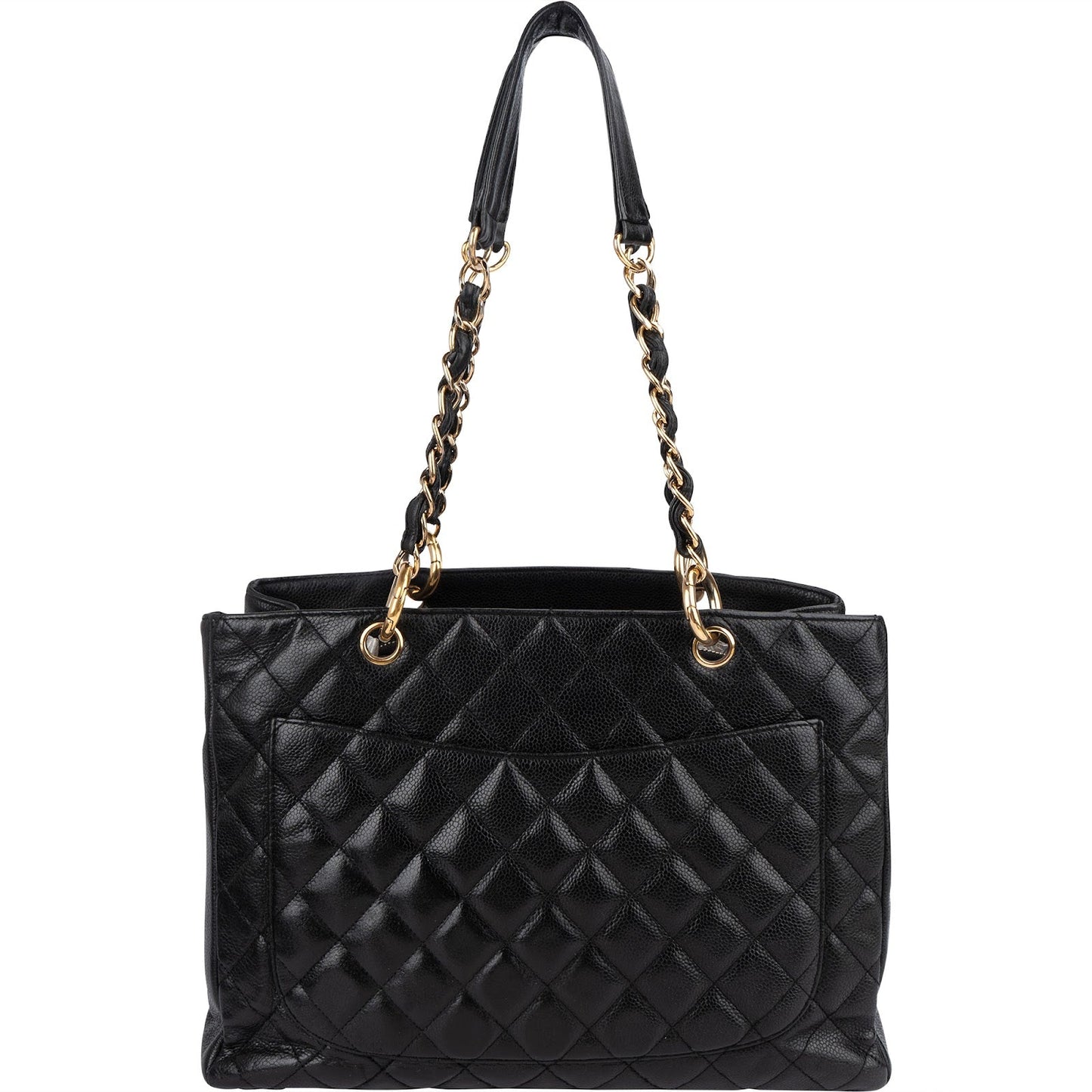 Chanel Quilted Caviar Leather Grand Shopping Tote Shoulder Bag