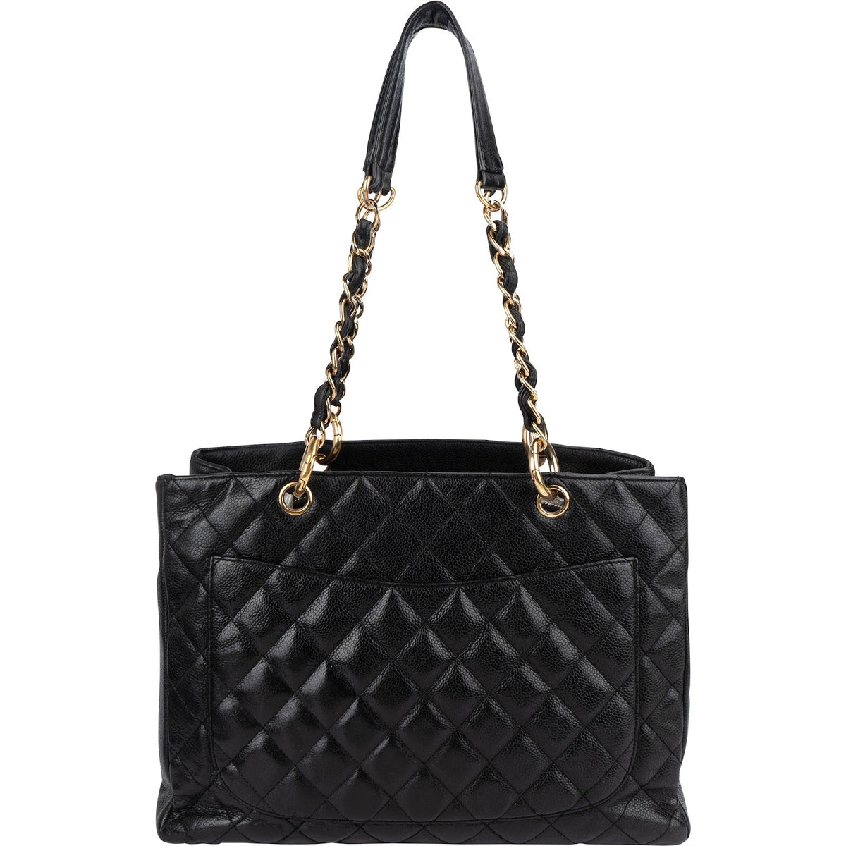 Chanel Quilted Caviar Leather Grand Shopping Tote Shoulder Bag