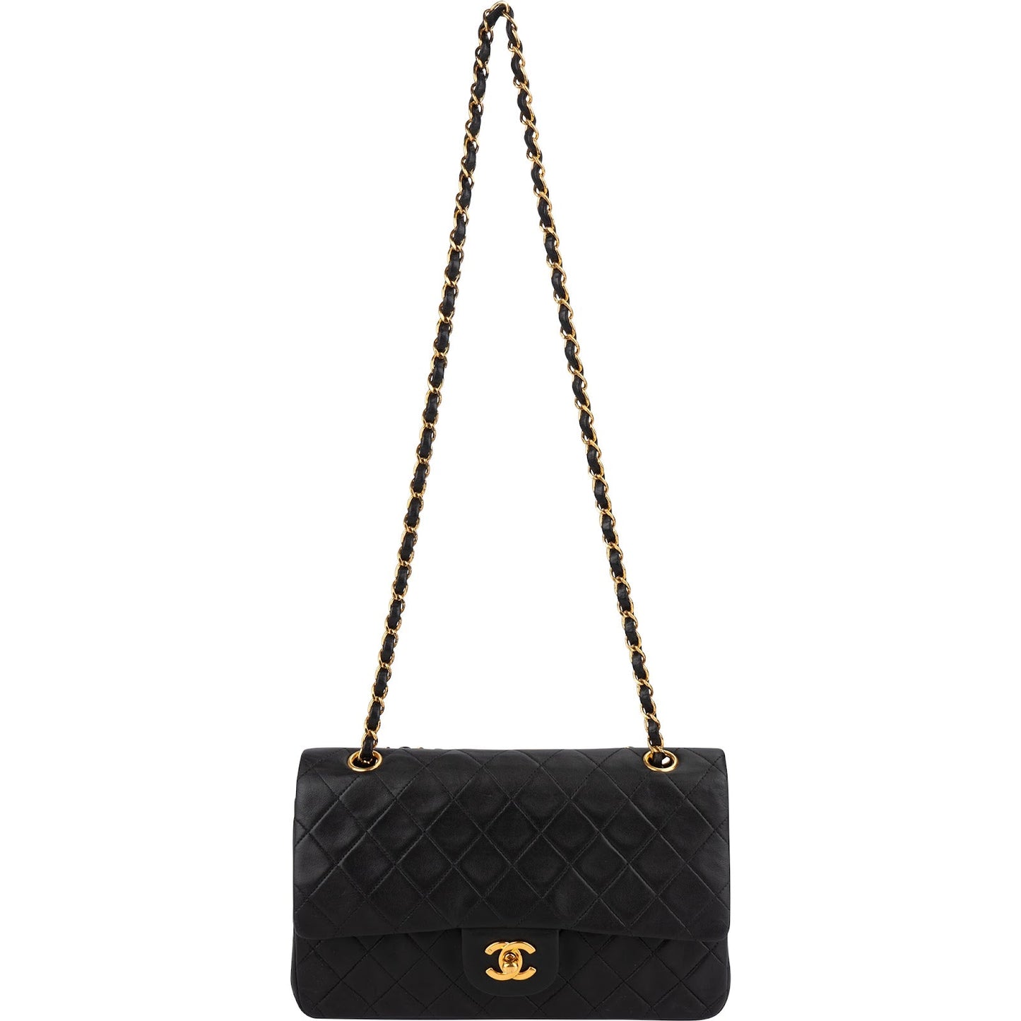 Chanel Quilted Lambskin 24K Gold Medium Double Flap Shoulder Bag