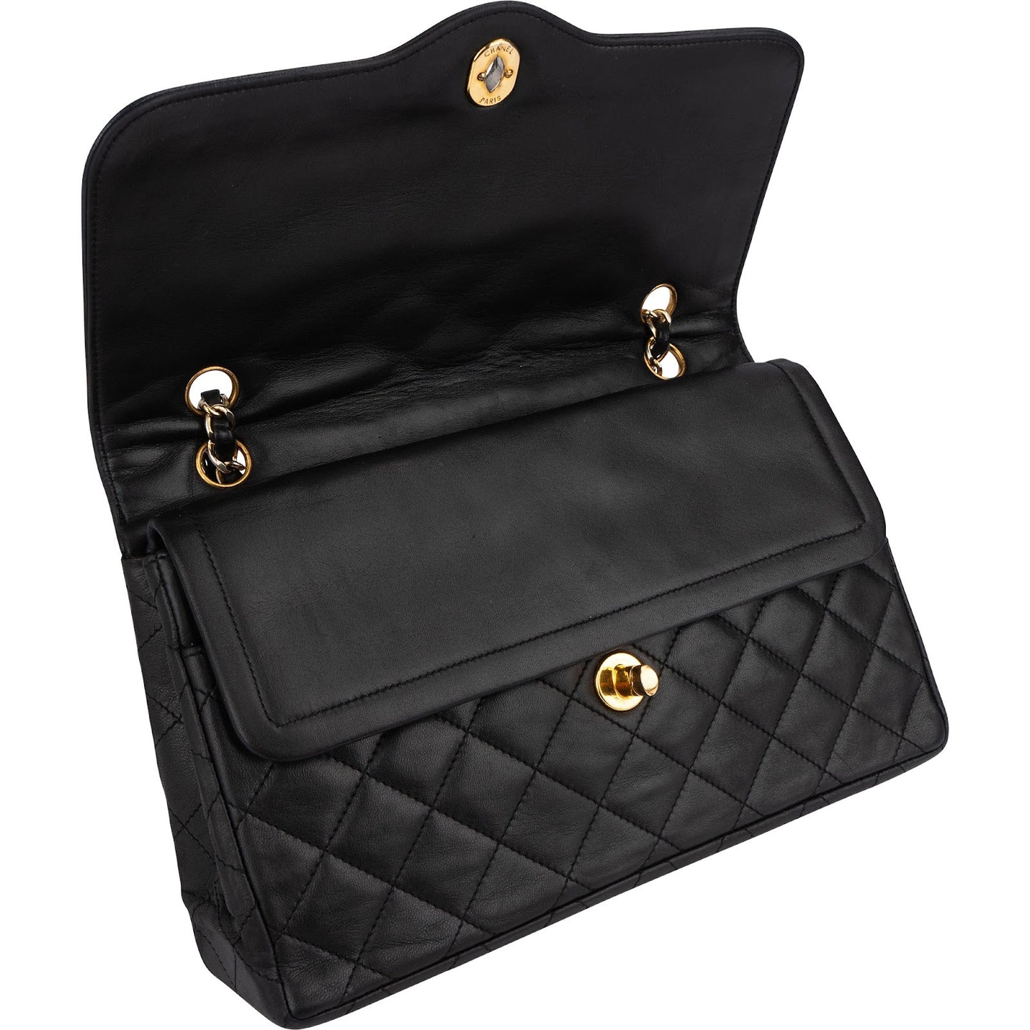 Chanel Quilted Lambskin Bicolor Double Flap Shoulder Bag