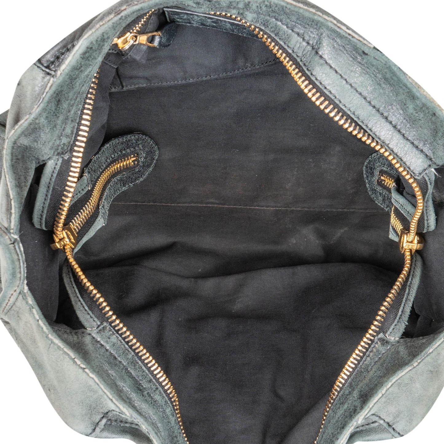 Balenciaga Dark Green Leather City Handbag