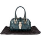 Gucci Monogram Patent Leather Horsebit Boston Handbag