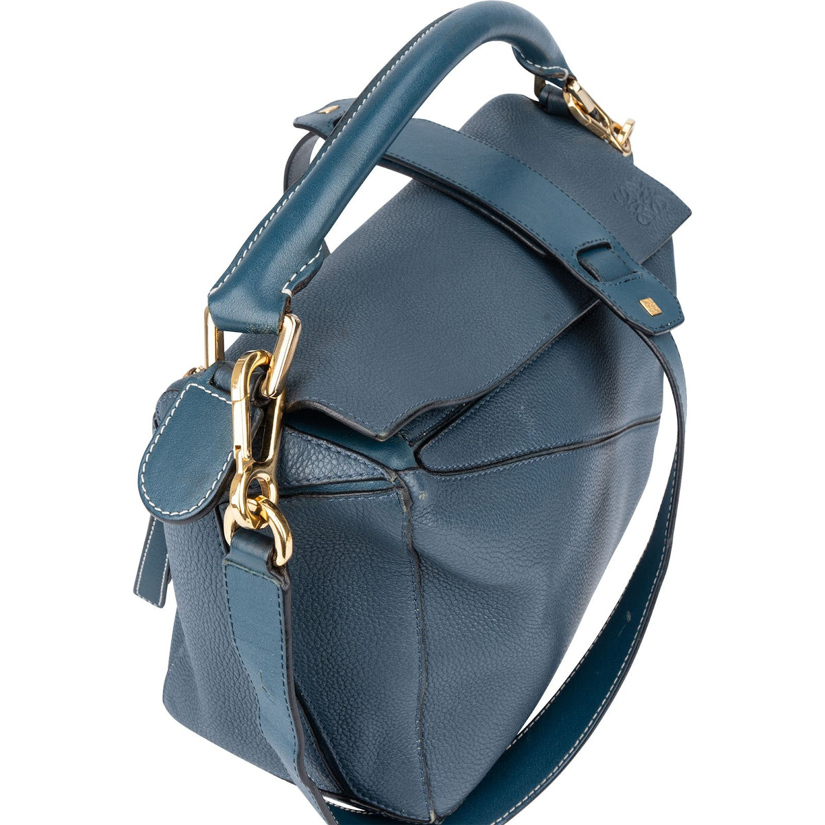 Loewe Blue Leather Puzzle Handbag