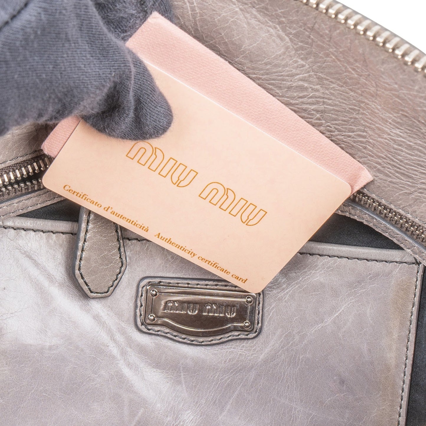 Miu Miu Vitello Lux Leather Bow Handbag