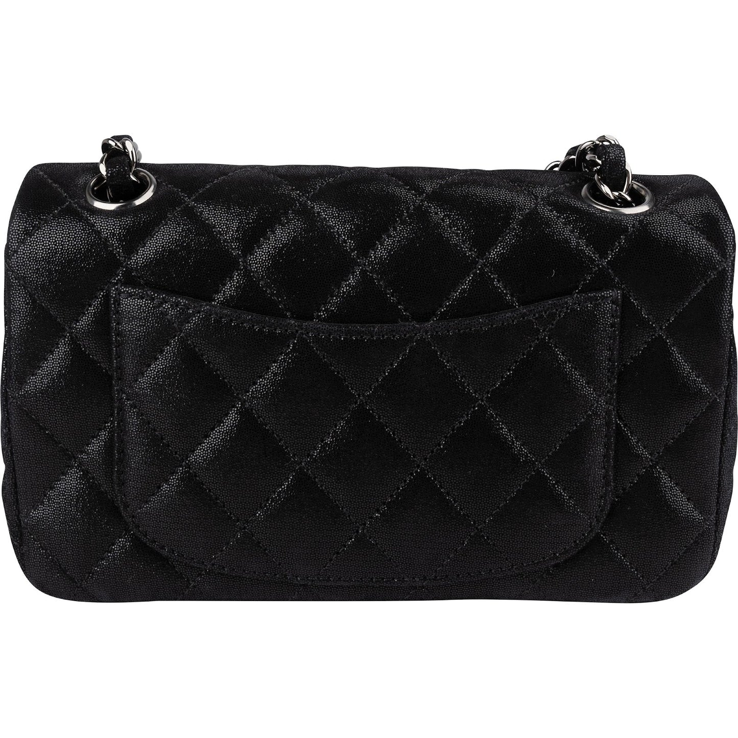Chanel Quilted Glitter Metallic Suede Crystal-Embelished CC Small Single Flap Shoulder Bag