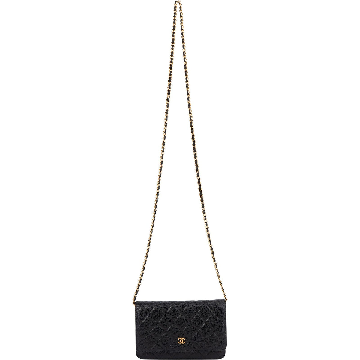 Chanel Quilted Caviar Leather CC Wallet On Chain Crossbody Bag