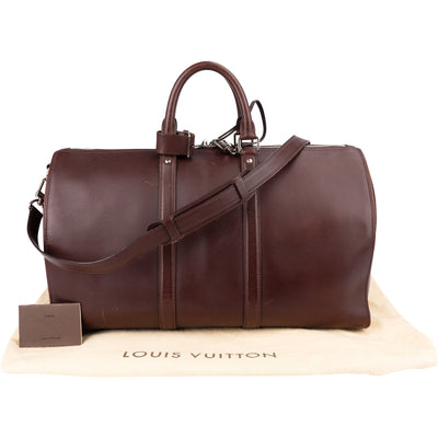 Louis Vuitton Bordeaux Calfskin Nomad Keepall 45 Bandoulière Travel Bag