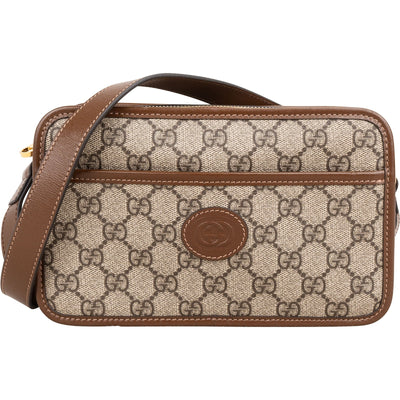 Gucci Monogram Neo Vintage GG Supreme Small Messenger Crossbody Bag
