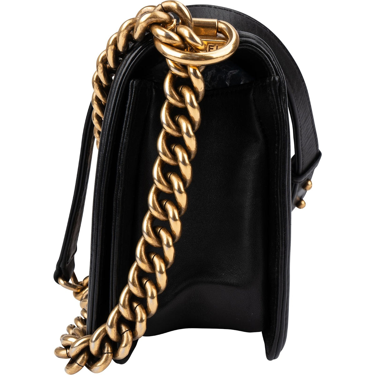 Chanel Quilted Lambskin Medium Boy Single Flap Crossbody Bag