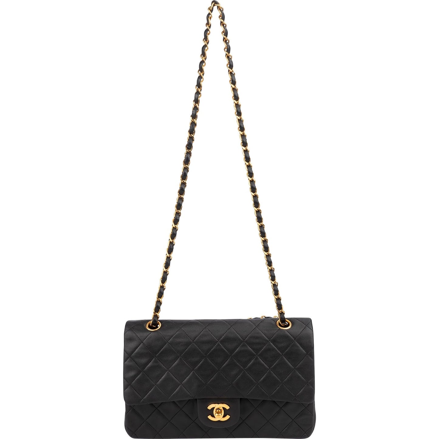 Chanel Quilted Lambskin 24K Gold Medium Double Flap Shoulder Bag