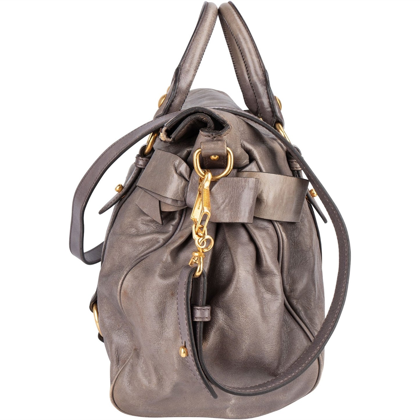Miu Miu Vitello Lux Leather City Handbag