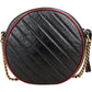 Gucci Quilted Leather Bicolor GG Marmont Round Crossbody Bag