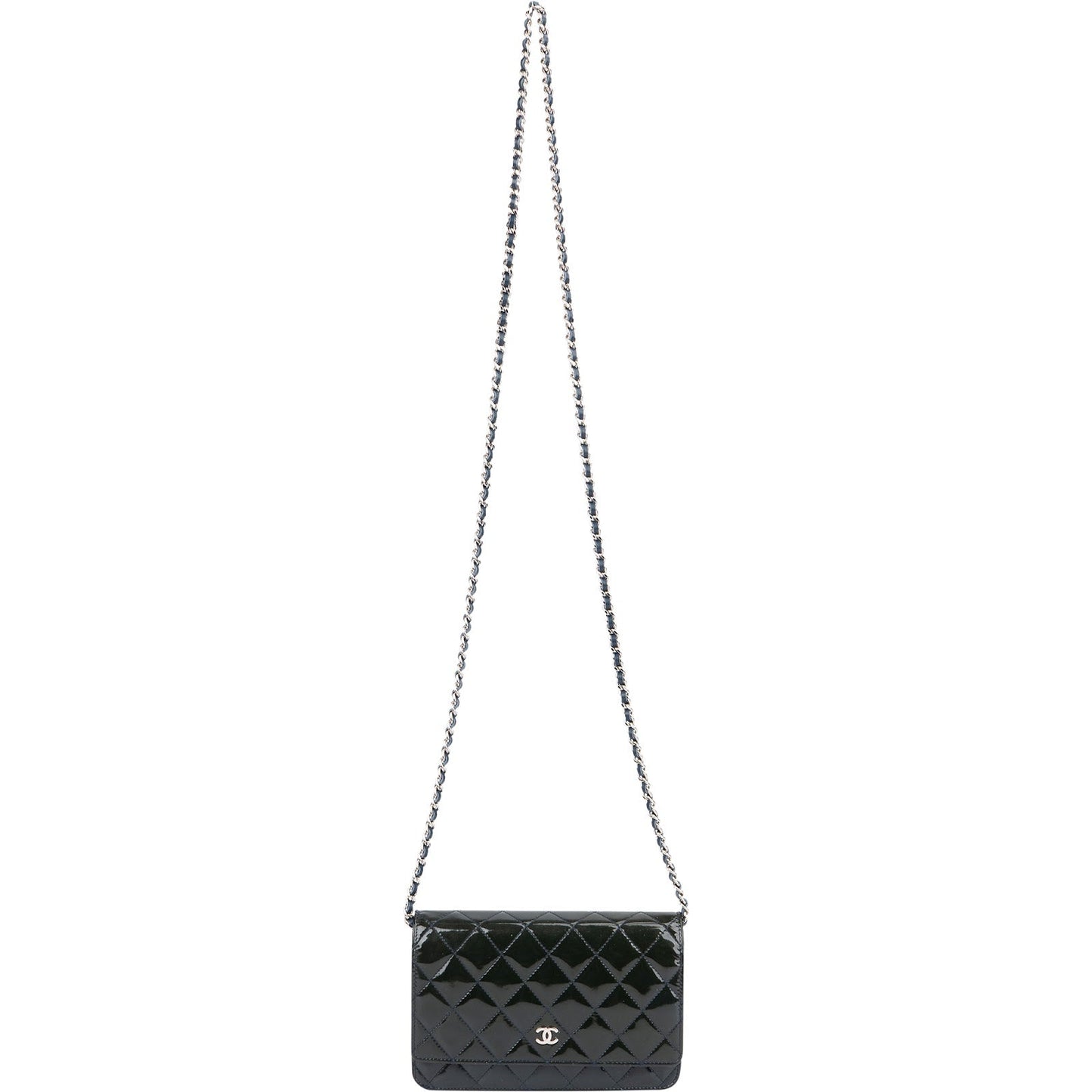 Chanel Quilted Patent Leather Wallet On Chain Crossbody Bag