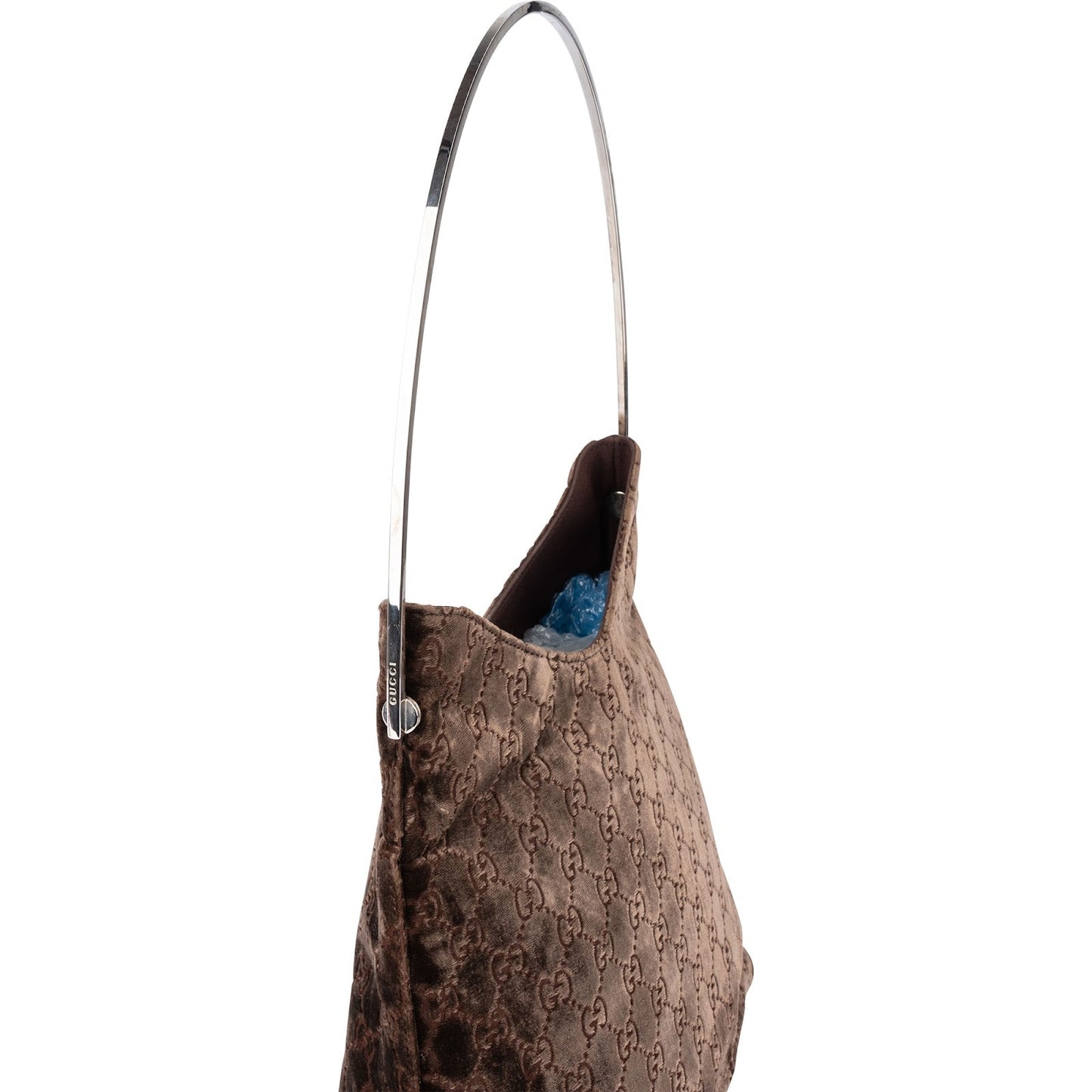 Gucci Velvet GG Monogram Hobo Shoulder Bag