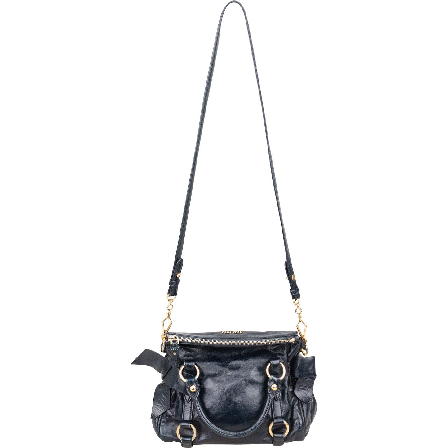 Miu Miu Vitello Lux Bow Handbag