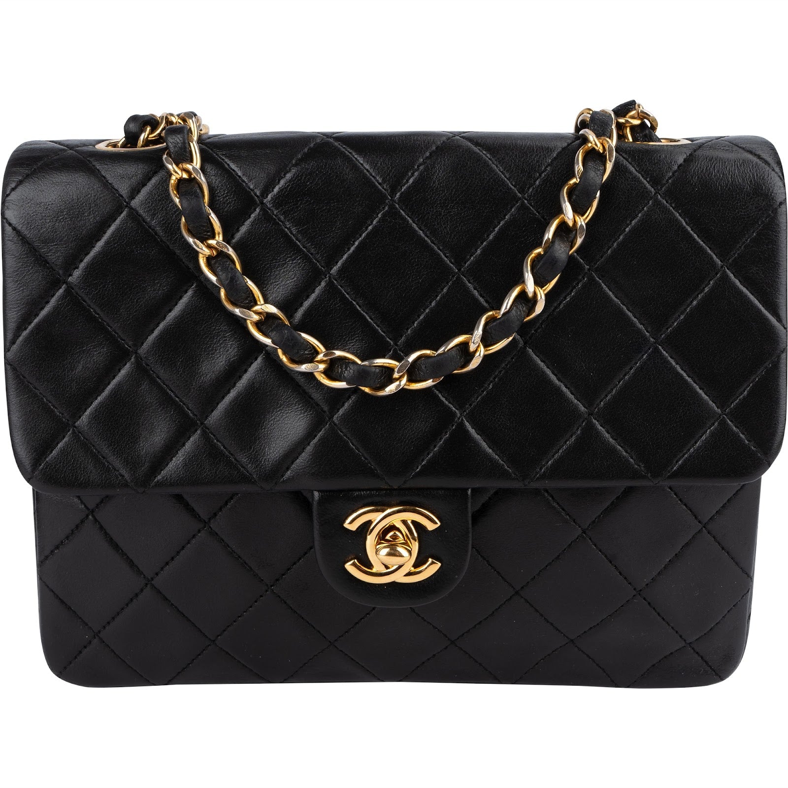 Chanel Quilted Lambskin 24K Gold Single Flap Crossbody Bag