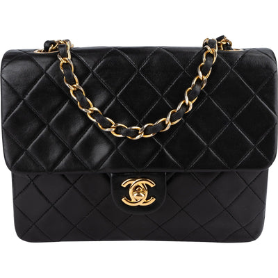 Chanel Quilted Lambskin 24K Gold Single Flap Crossbody Bag