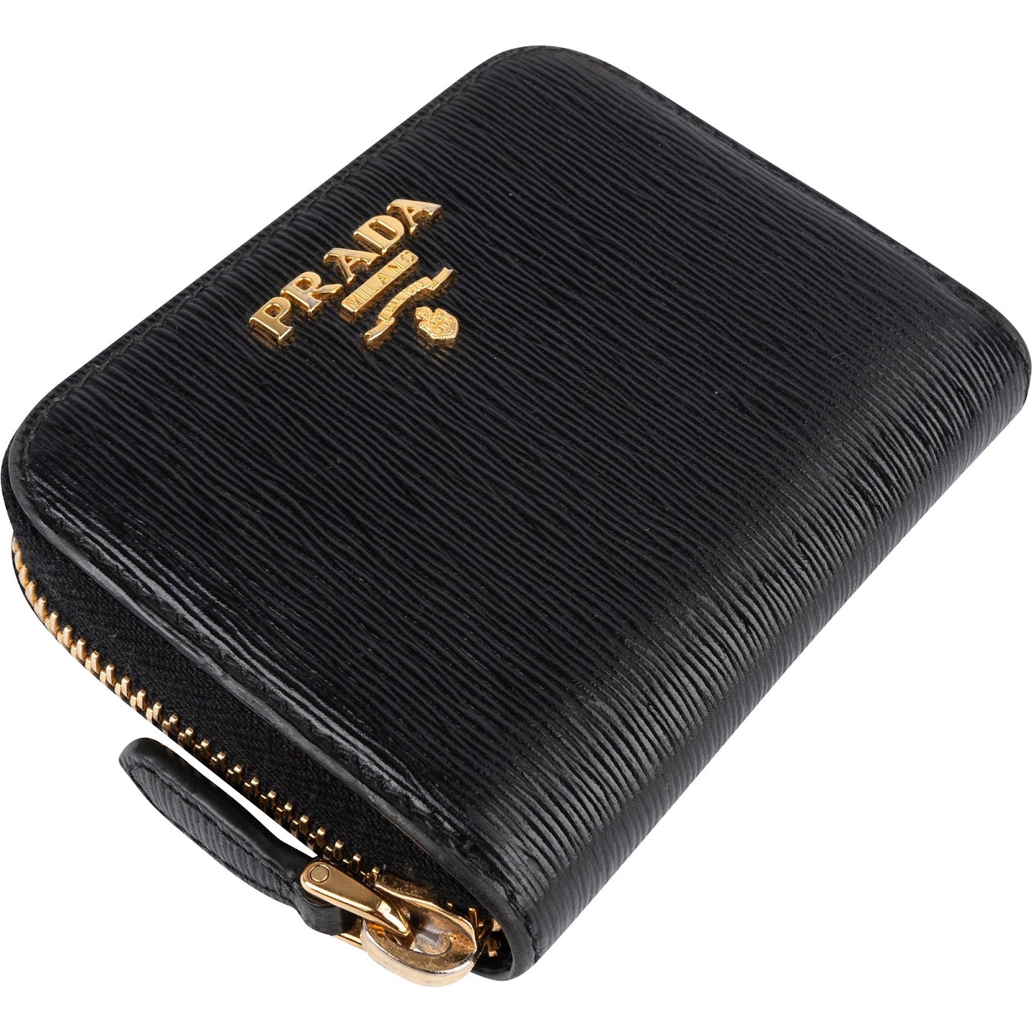 Prada Saffiano Leather Zip Around Wallet