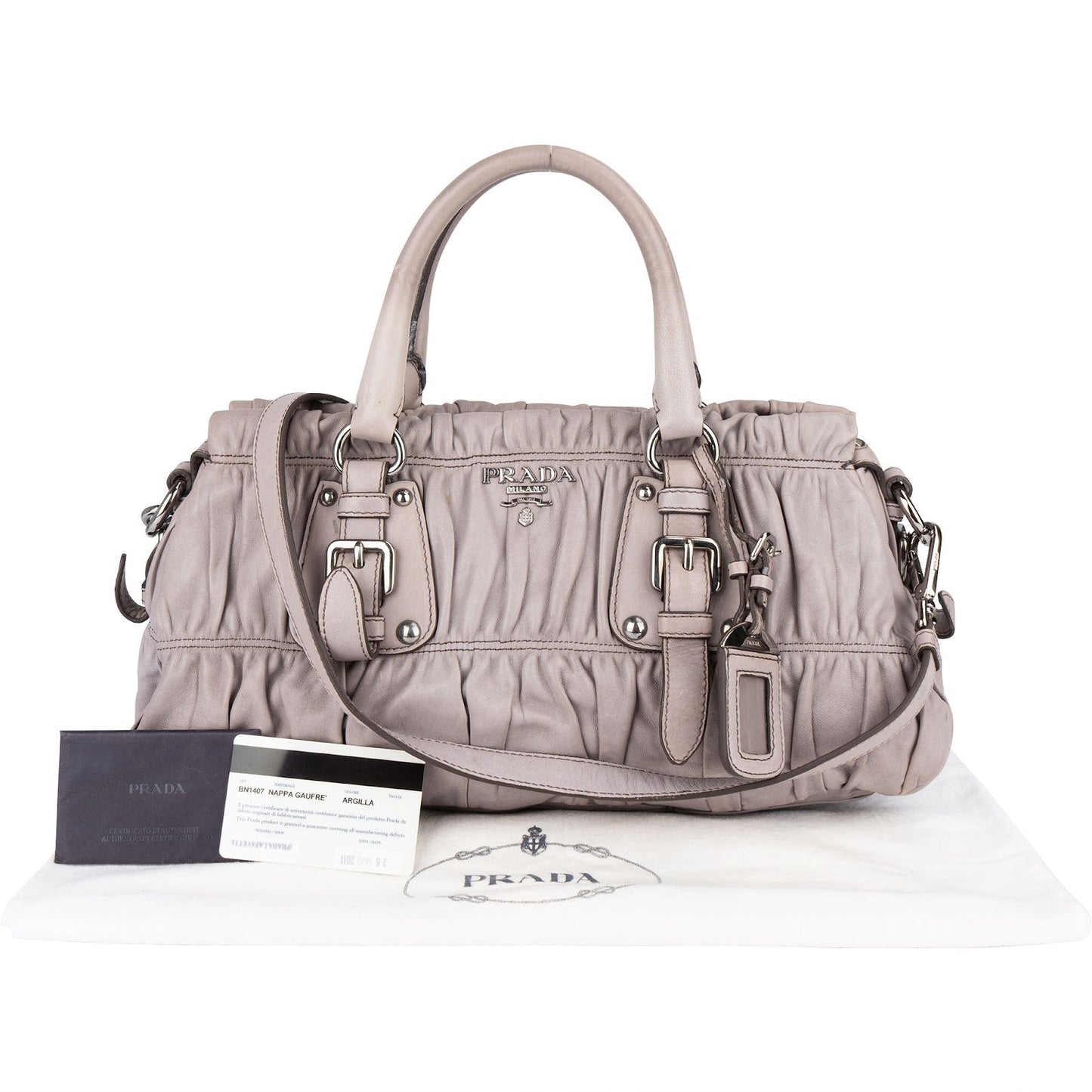 Prada Quilted Nappa Gaufre Satchel Handbag