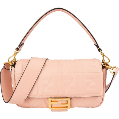 Fendi Embossed Monogram FF Baguette Shoulder Umhängetasche