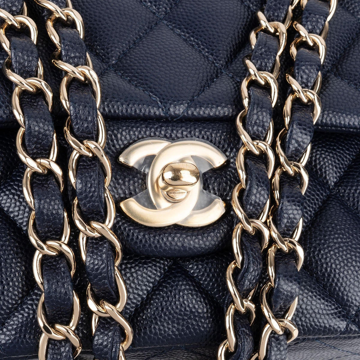 Chanel Quilted Caviar Leather Medium Gold Double Flap Shoulder Bag