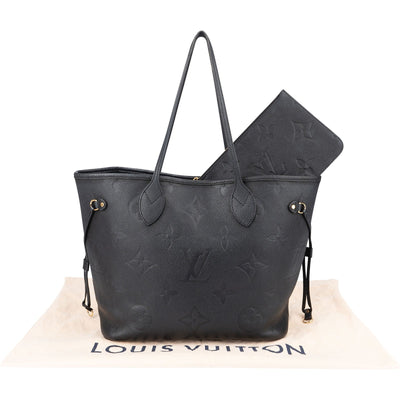 Louis Vuitton Noir Monogram Empreinte Leather Neverfull MM Shoulder Bag
