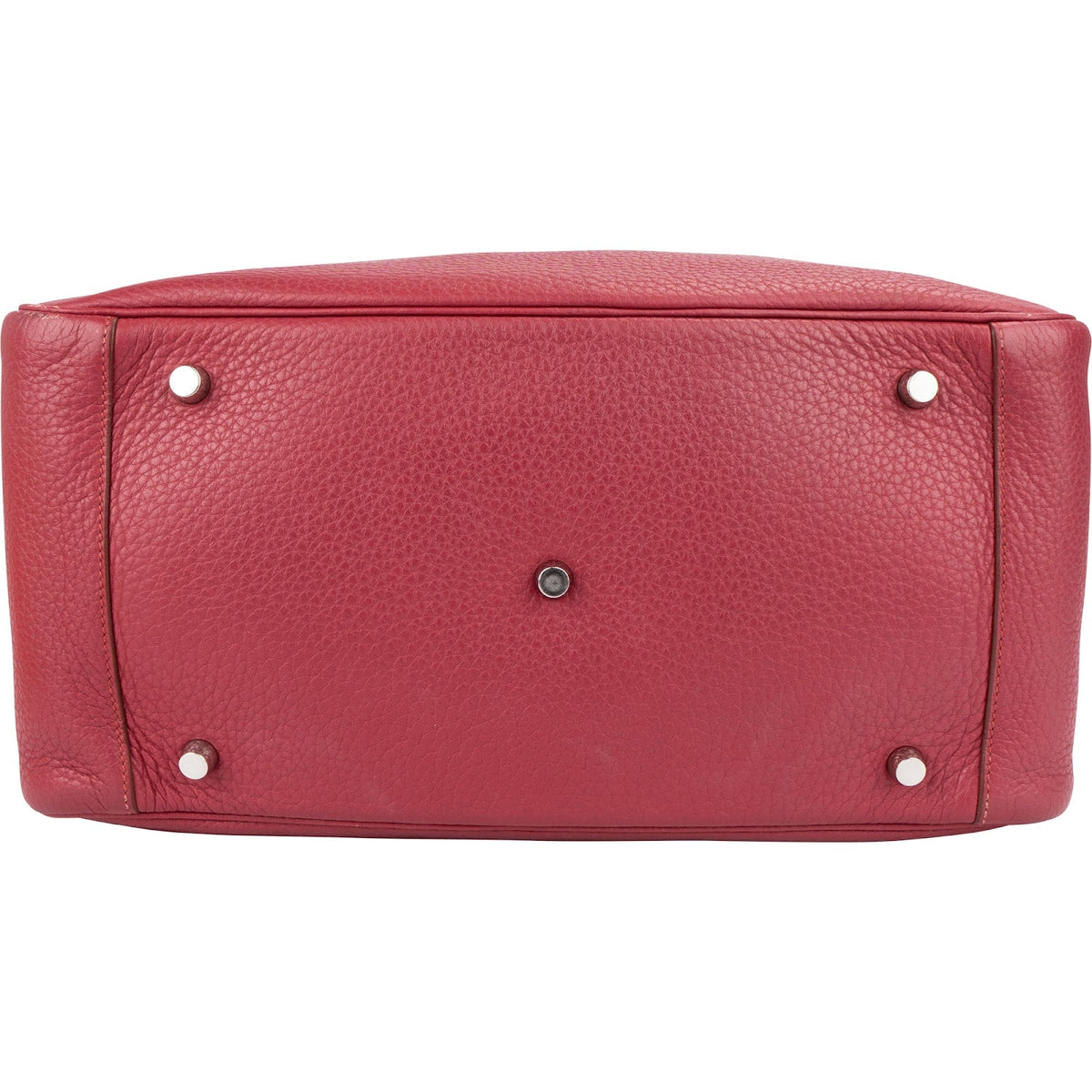 Hermès Clemence Leather Palladium Lindy 34 Rubis Handbag