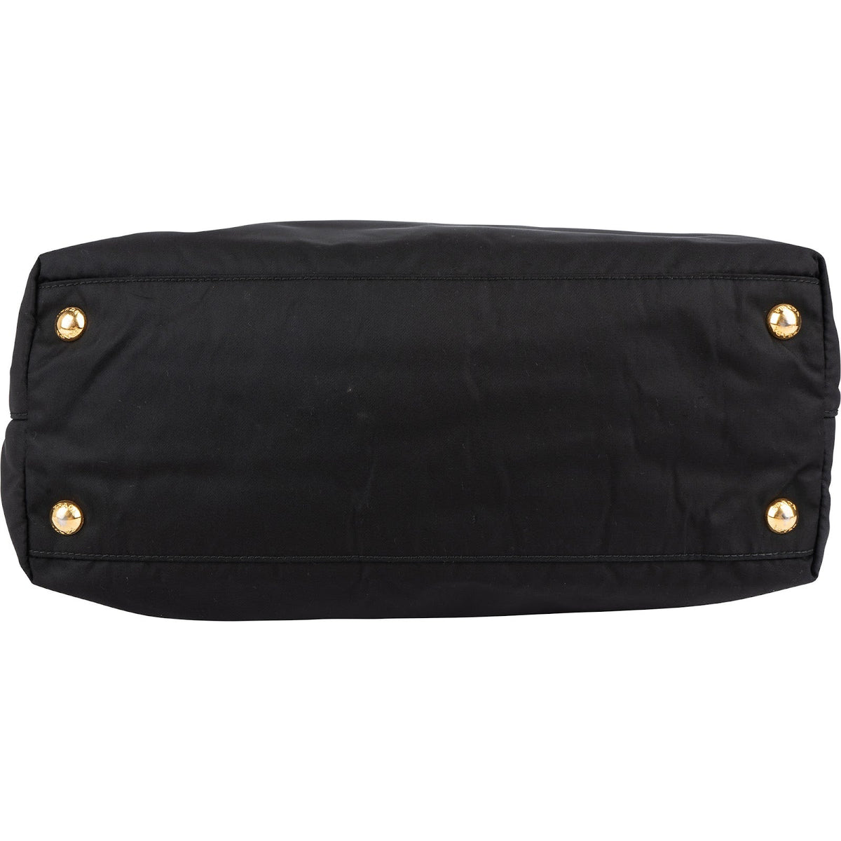 Prada Tessuto Nylon Patent Leather Handle Tote Shoulder Bag
